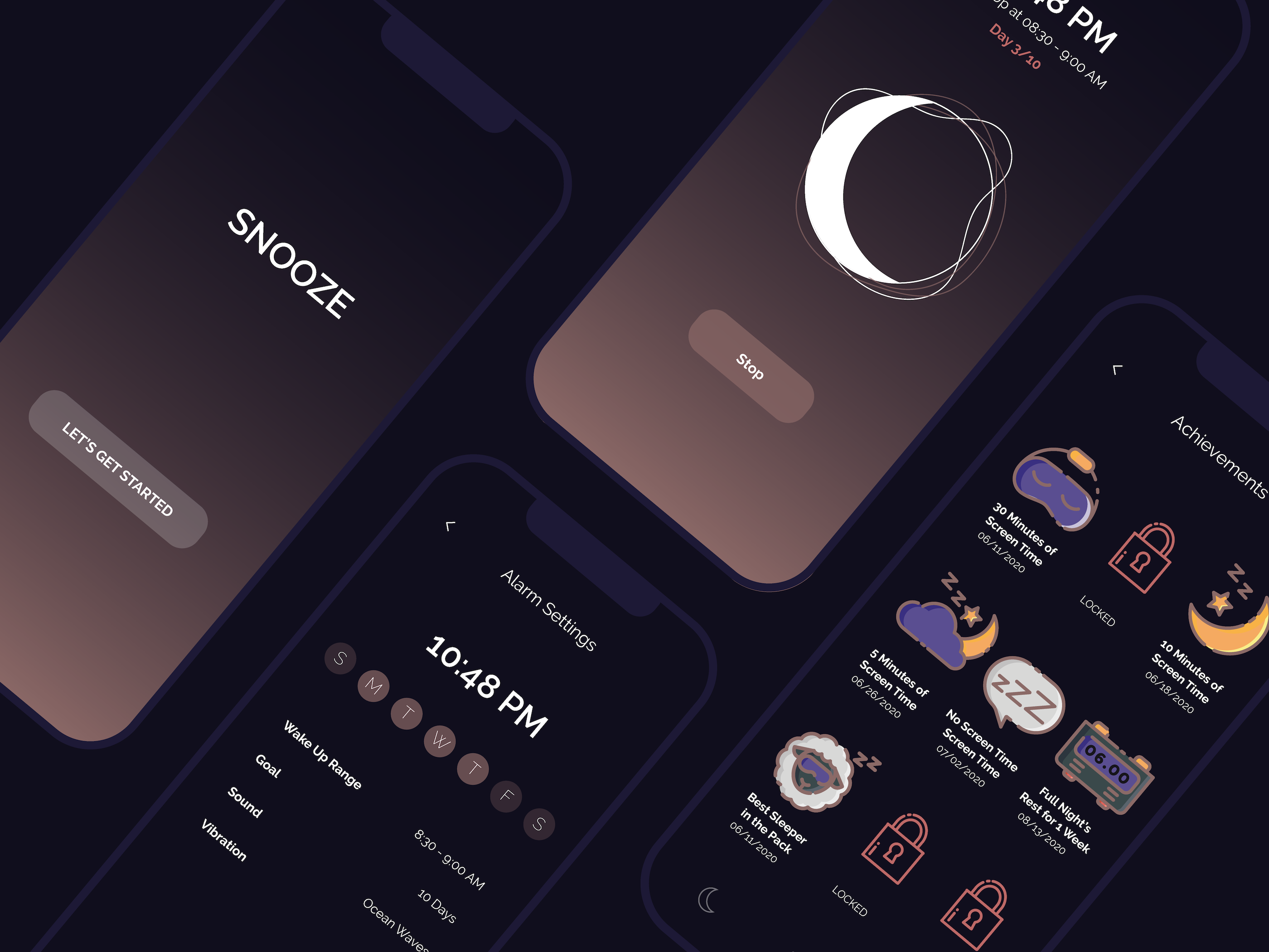 Snooze App UI Mockup